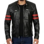 Men’s Cafe Racer Black Leather Jacket