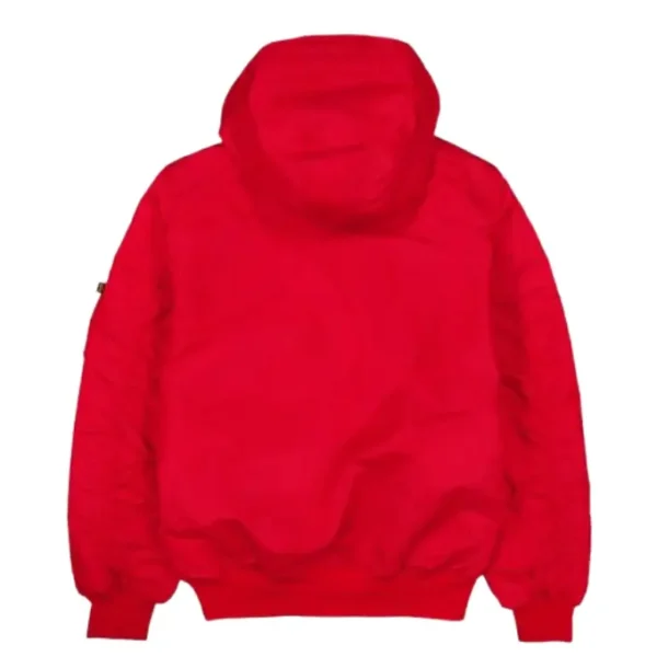 Alpha Industries New York Yankees Red Hooded Bomber Jacket