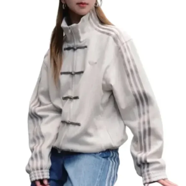 Chinese New Year Suede Leather White Jacket (1)