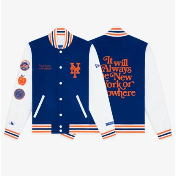 New York or Nowhere Nyon x Mets Motto Varisty Jacket