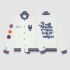New York or Nowhere Nyon x Mets Motto Varsity White Jacket