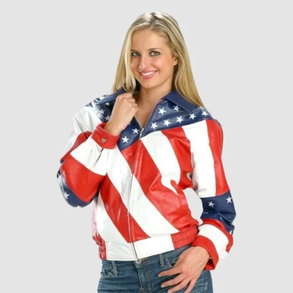 American Flag Leather Jacket