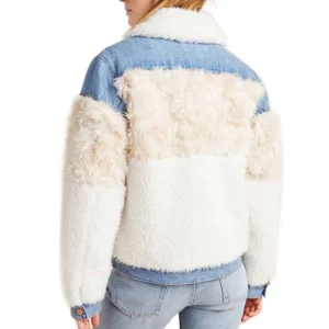 Keana Marie Sofia Denim Fur Jacket