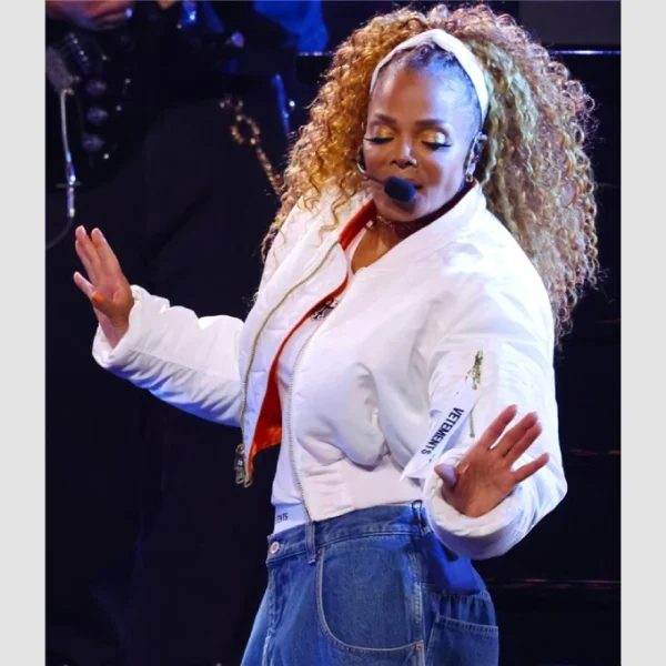 American Music Awards 2025 Janet Jackson Cropped Jacket White