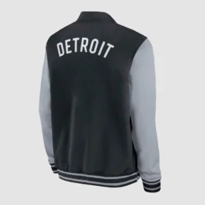 Detroit Tigers Black And Grey Dugout Bomber Jacket