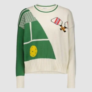 Sweet Magnolias S4 Heather Headley Pickleball Green And White Sweater