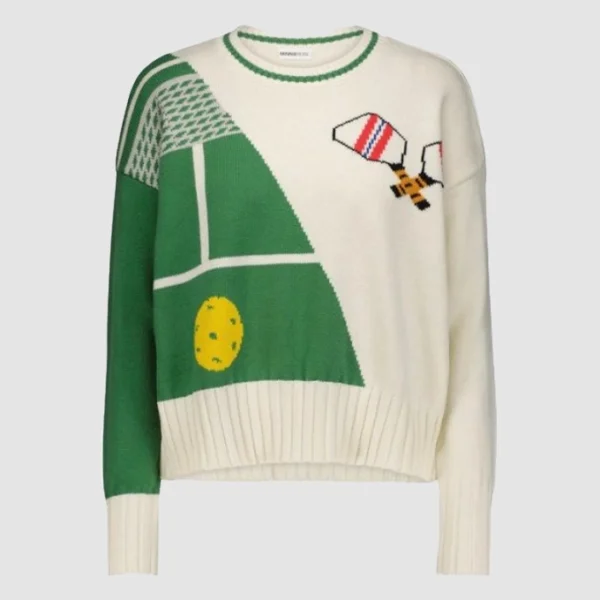 Sweet Magnolias S4 Heather Headley Pickleball Green And White Sweater