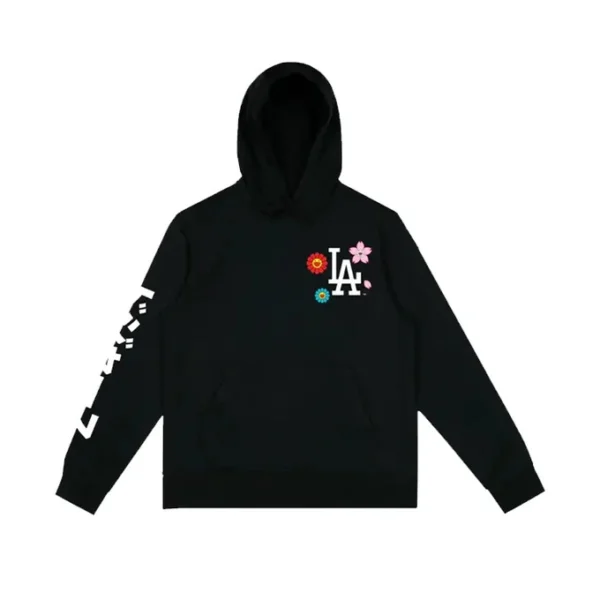 Unisex Los Angeles Dodgers Floral Black Hoodie