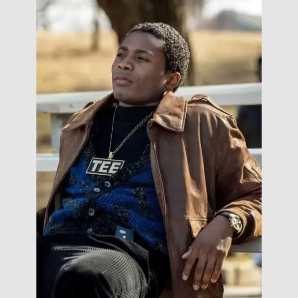 Da’Vinchi BMF Brown Bomber Leather Jacket