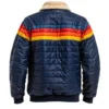 Isabela Merced Rainbow Striped Puffer Jacket