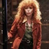 Natasha Lyonne Brown Suede Leather Coat