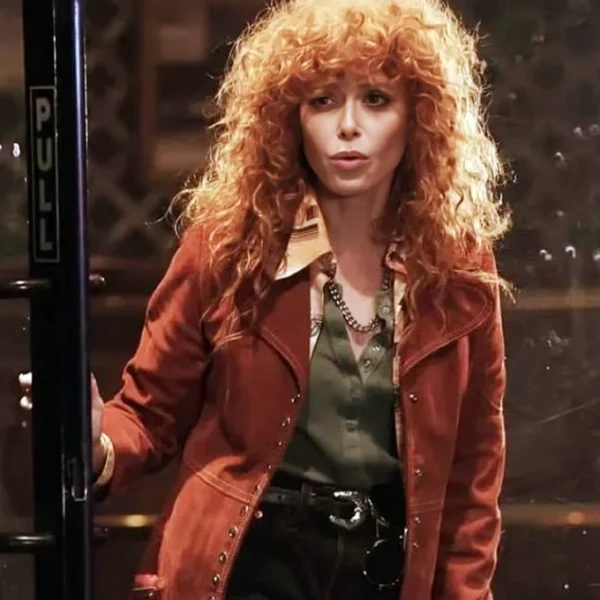 Natasha Lyonne Brown Suede Leather Coat