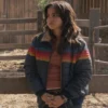 The Last Of Us Season 2 Isabela Merced Rainbow Striped Puffer Jacket