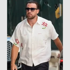 Travis Kelce Off-White Embroidered Shirt