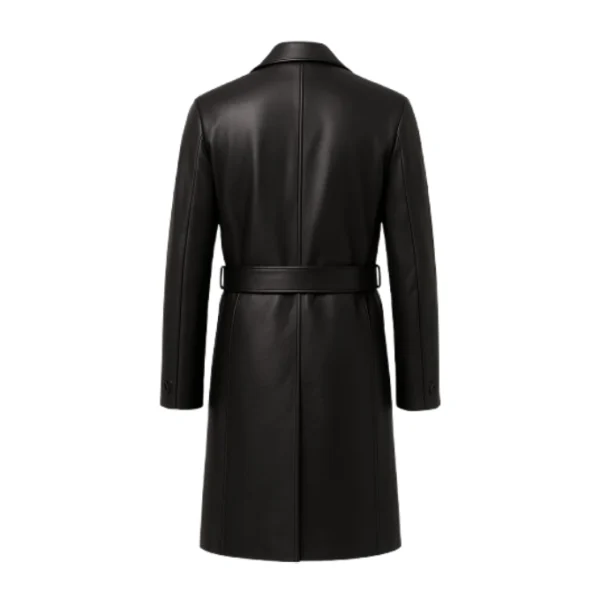 Black Leather Trench Coat