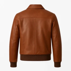 Men Classic Brown Bomber Leather Jacket