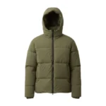 Men Olive Green Hooded Puffer Jacket