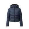 Women Dark Blue Hooded Puffer Jacket